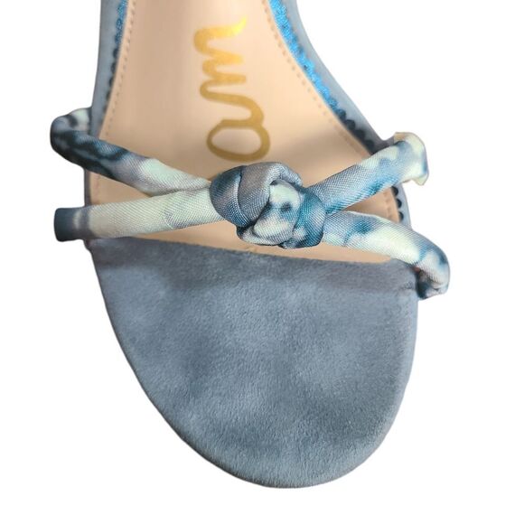 SAM EDELMAN Heels Batik‎ Bobble Ankle Strap Soft Blue Brushed Suede Sz 9 - Picture 4 of 13
